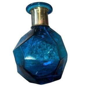 Blenko Vintage Unique Deep Beautiful Blue Glass Asymmetrical Vase